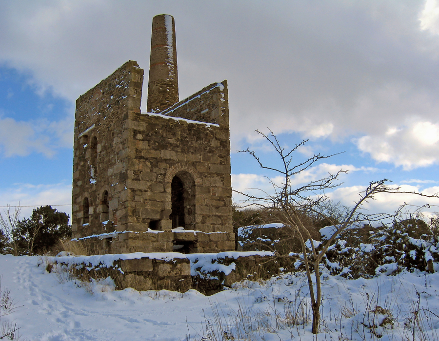 Wheal Peevor in the Snow